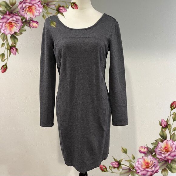 Athleta Illusion Elegant Gray long sleeve mini Dress - Picture 1 of 13
